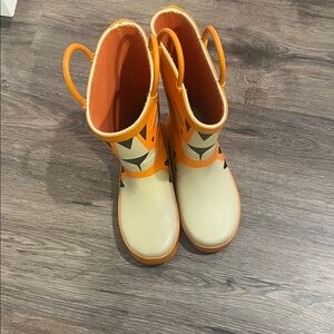 Kids Orange and Cream Rain Boots